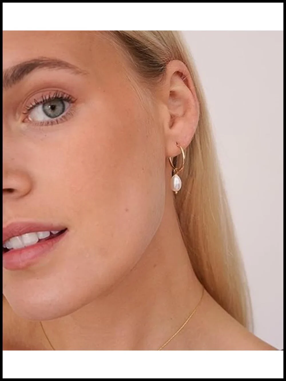 AAA+ Quality Pearl Hoop Earrings Lightweight Dangle Drop 14K Gold Filled